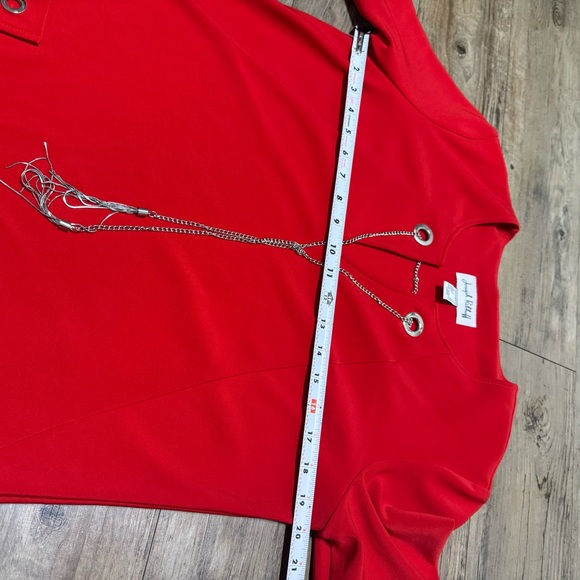 Joseph Ribkoff Merlot Dress Size 10 w/ Pockets, Eyelet Buttons and Chain Accent - Picture 2 of 13